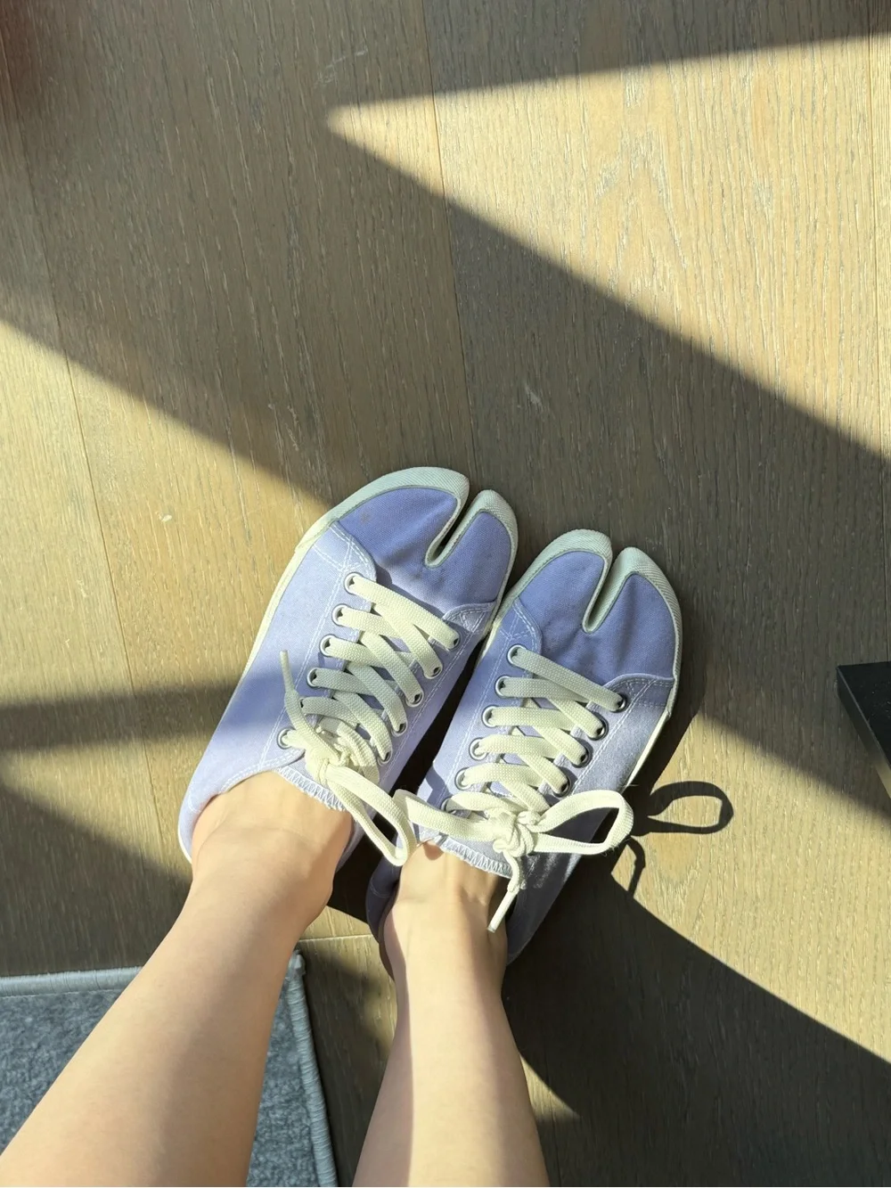 Maison Margiela Lavender Canvas Tabi Purple Sneakers